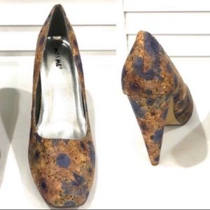 Miss Me Cork Floral Heels